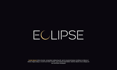 illustration vector graphic logo designs. typography, logotype for ECLIPSE, with letter C as the graphic. simple, minimalist, modern style - obrazy, fototapety, plakaty