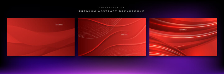 Modern red geometric shapes 3d abstract technology background. Vector abstract graphic design banner pattern presentation background web template.