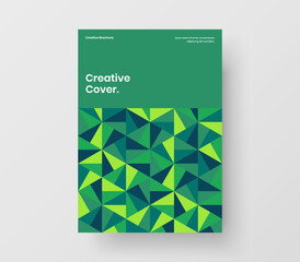Abstract geometric shapes handbill layout. Colorful journal cover A4 design vector template.
