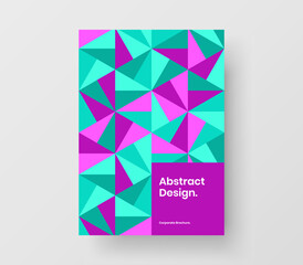 Unique corporate cover A4 vector design illustration. Premium geometric pattern company identity template.