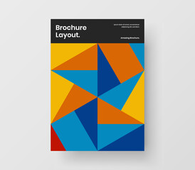 Creative geometric tiles postcard illustration. Modern company brochure vector design layout.
