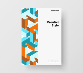 Vivid presentation vector design layout. Multicolored mosaic pattern company cover concept.