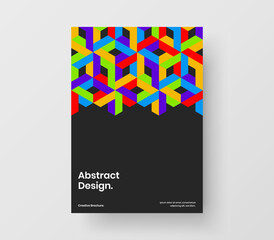 Simple front page A4 vector design concept. Unique geometric shapes placard illustration.