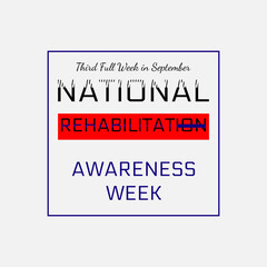 National Rehabilitation Awareness Week . Suitable for greeting card poster and banner