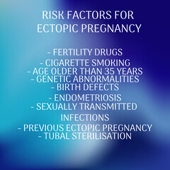 Risk factors for ectopic pregnancy.Vector illustration for medical journal or brochure.