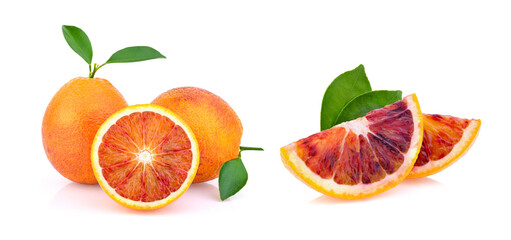 blood orange isolated on white background