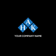 HAK letter logo design on black background. HAK creative initial HAK letter logo design on black background. HAK creative initials letter logo concept. HAK letter design.
