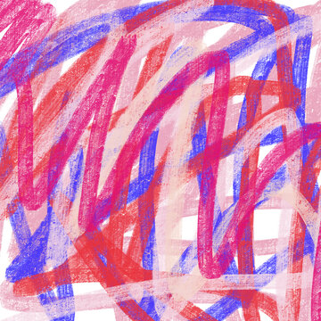 Abstract expressive scribbles and textured brush marks &ndash; hand-drawn pastel strokes, vibrant overlays and halftone effects for modern graphic design and visual compositions