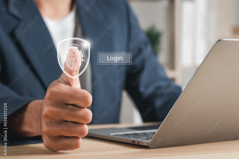 Poster monitoring and scanning the security of future digital cyber programs. biometric identification fing