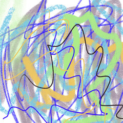 Abstract crayon scribble lines and colorful chaotic strokes – hand-drawn layered sketch textures for artistic design and modern backgrounds