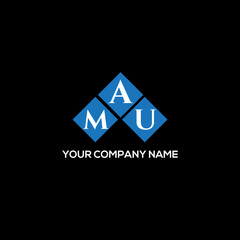 MAU letter logo design on BLACK background. MAU creative initials letter logo concept. MAU letter design.