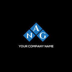 NAG letter logo design on BLACK background. NAG creative initials letter logo concept. NAG letter design.