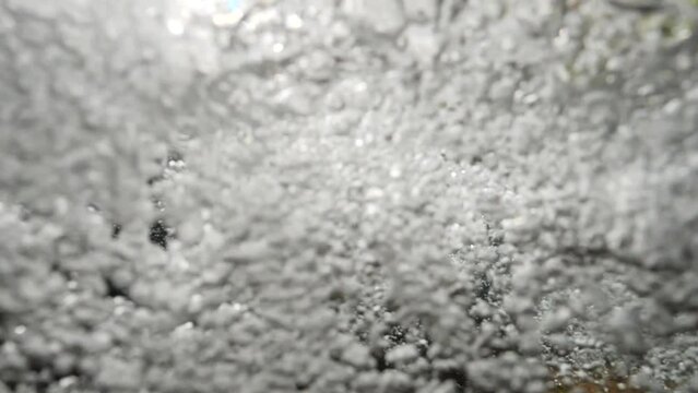 river underwater carrying alluvium in freshwater river in nature with bubbles