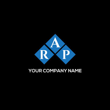 RAP letter logo design on BLACK background. RAP creative initials letter logo concept. RAP letter design.