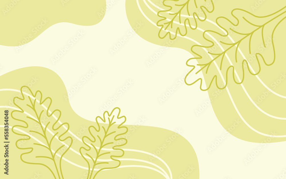 Poster editable beautiful plants vector background with modern style usable for website page
