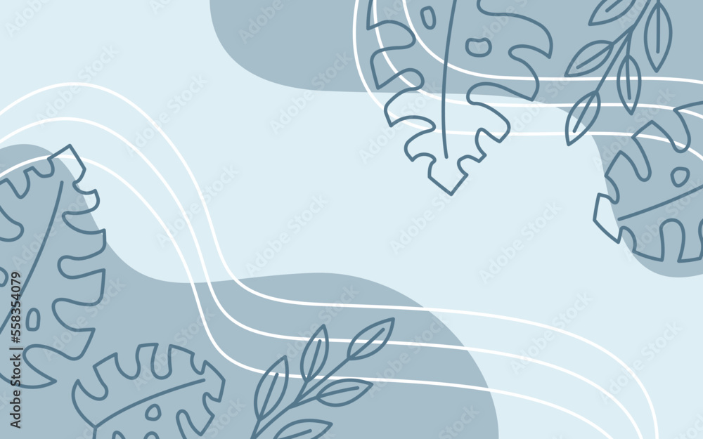 Poster editable beautiful plants vector background with modern style usable for website page