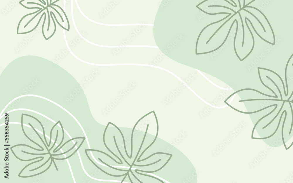 Poster editable beautiful plants vector background with modern style usable for website page