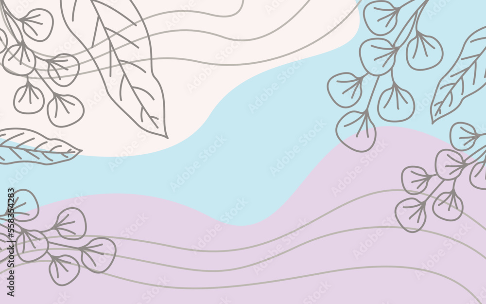 Poster editable beautiful plants vector background with modern style usable for website page