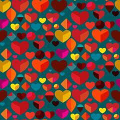 Naklejka na ściany i meble Vector seamless love symbol half-drop pattern, with stylish hearts