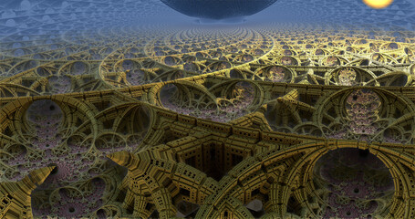 the surface of an alien planet 3d rendering