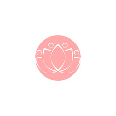 Lotus flower health care logo isolated on white background
