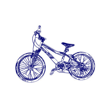 sketch of a bicycle image with a transparent background