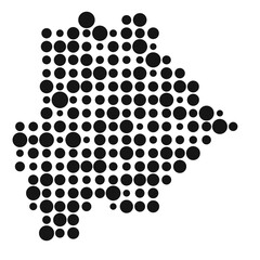 Botswana Silhouette Pixelated pattern map illustration