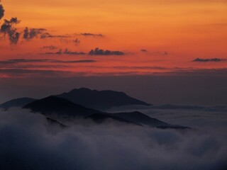 sunset over the mountains