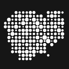 Cambodia Silhouette Pixelated pattern map illustration