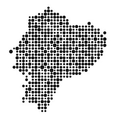 Fototapeta na wymiar Ecuador Silhouette Pixelated pattern map illustration