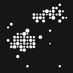 Fiji Silhouette Pixelated pattern map illustration