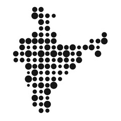 India Silhouette Pixelated pattern map illustration