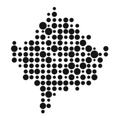 Kosovo Silhouette Pixelated pattern map illustration