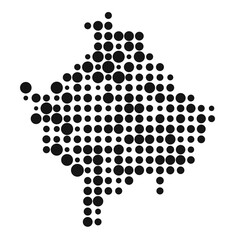 Kosovo Silhouette Pixelated pattern map illustration