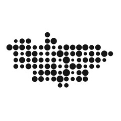 Mongolia Silhouette Pixelated pattern map illustration