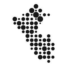 Peru Silhouette Pixelated pattern map illustration