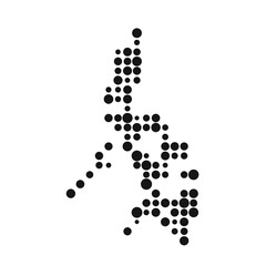 Philippines Silhouette Pixelated pattern map illustration