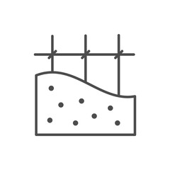 Reinforced concrete line outline icon