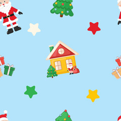 PAttern house with christmas tree