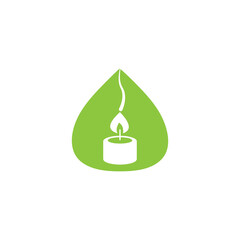 green candle logo icon illustration.