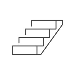 Concrete staircase line outline icon