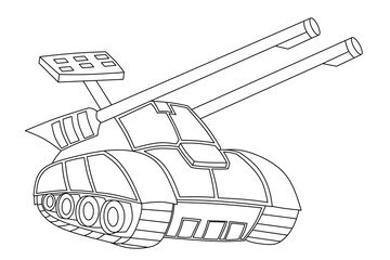 Tank line art for coloring page