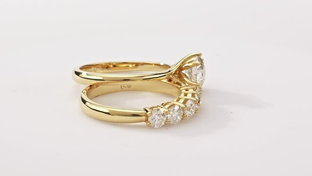 golden ring with diamonds