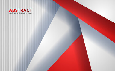 Abstract red and white triangle overlapping layers geometric background a combination. eps10 vector