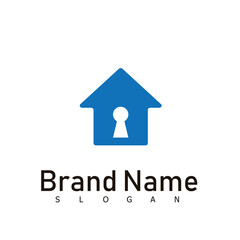 home key lock logo real estate