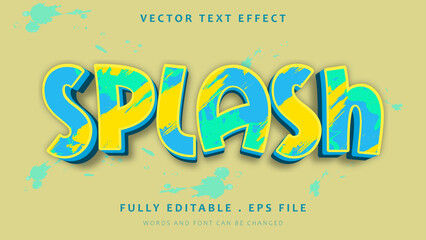 3d Colorful Paint Splash Grunge Editable Text Effect Design