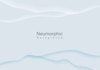 Neumorphic backgrounds and backdrops, curved patterns, white tones, layered, minimal style backgrounds, technology illustrations, modern and business, templates and banners for products.