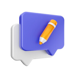 3d chat bubble comment icon illustration render