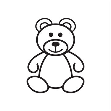 teddy bear icon, vector, illustration