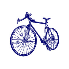sketch of a bicycle image with a transparent background
